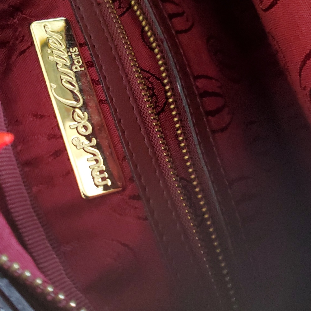 Cartier Burgundy Red Leather Gold Women's Shoulder Bag
